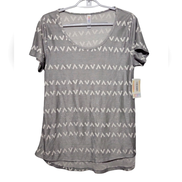 LuLaRoe Tops - LuLaRoe Gray & White Classic T Small NWT